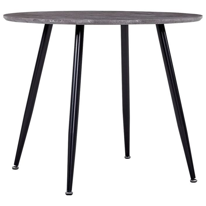 Table ronde plateau effet béton et pieds metal noir Sanda 90 cm - Photo n°1