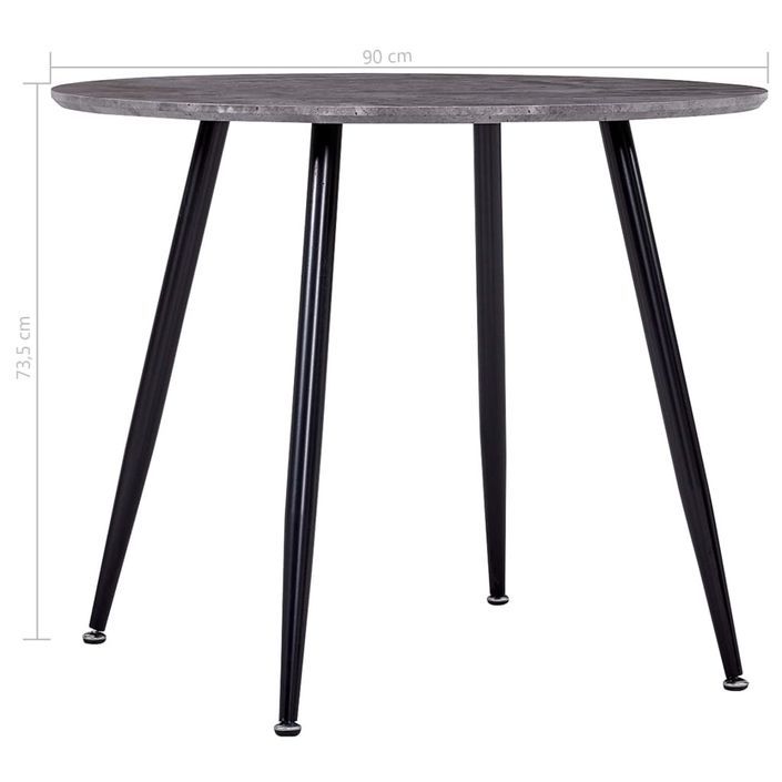 Table ronde plateau effet béton et pieds metal noir Sanda 90 cm - Photo n°4