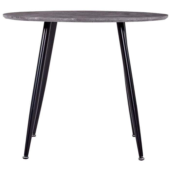 Table ronde plateau effet béton et pieds metal noir Sanda 90 cm - Photo n°5