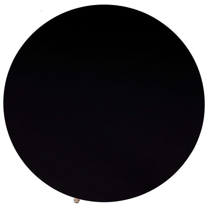 Table ronde plateau noir et pieds metal naturel Sanda 90 cm - Photo n°4
