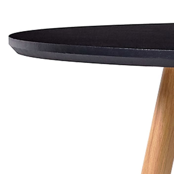 Table ronde plateau noir et pieds metal naturel Sanda 90 cm - Photo n°5