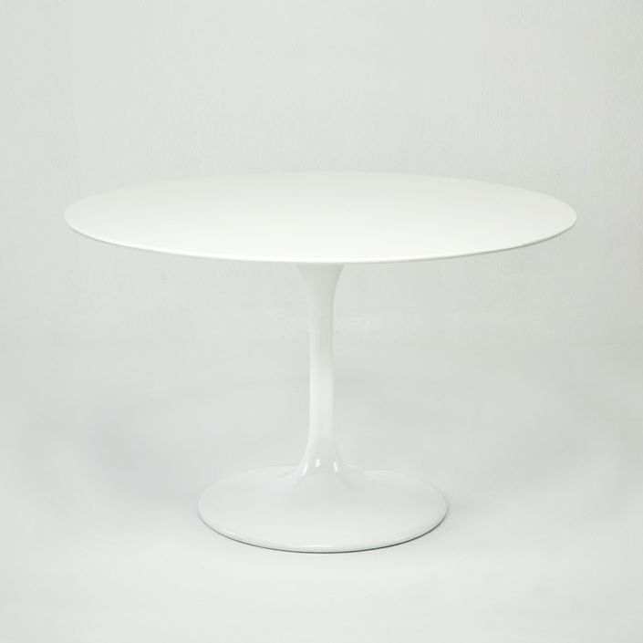 Table tulipe ronde fibre de verre blanche D 120 cm - Photo n°1