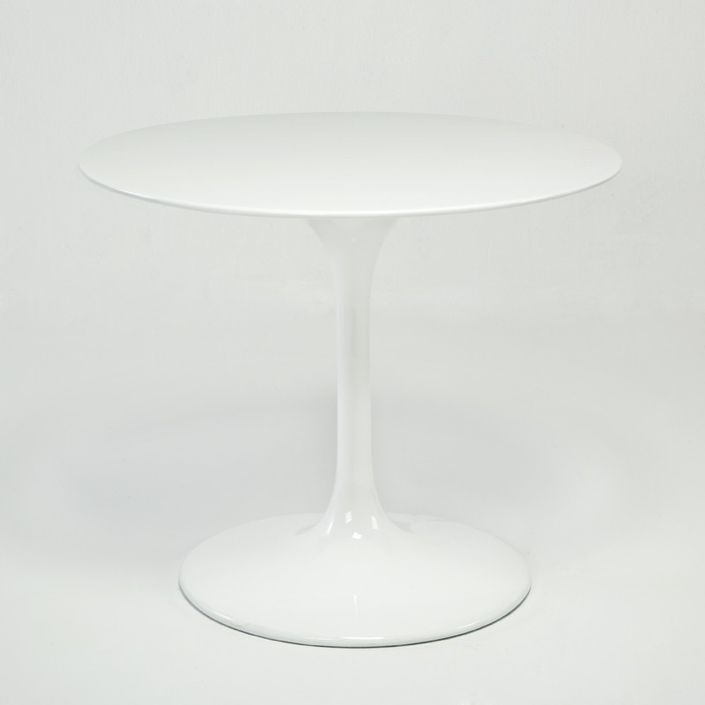 Table tulipe ronde fibre de verre blanche D 90 cm - Photo n°1