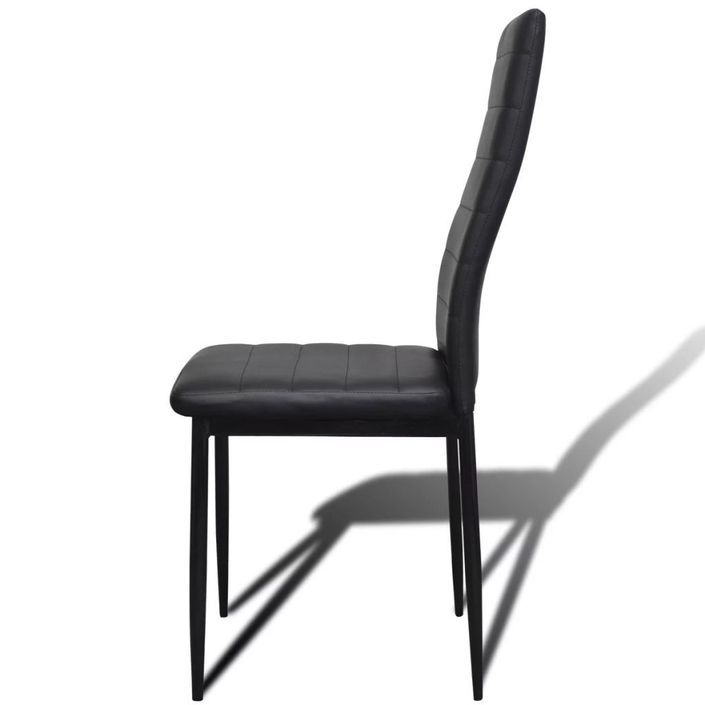Table verre trempé et 4 chaises simili noir Blubo - Photo n°7