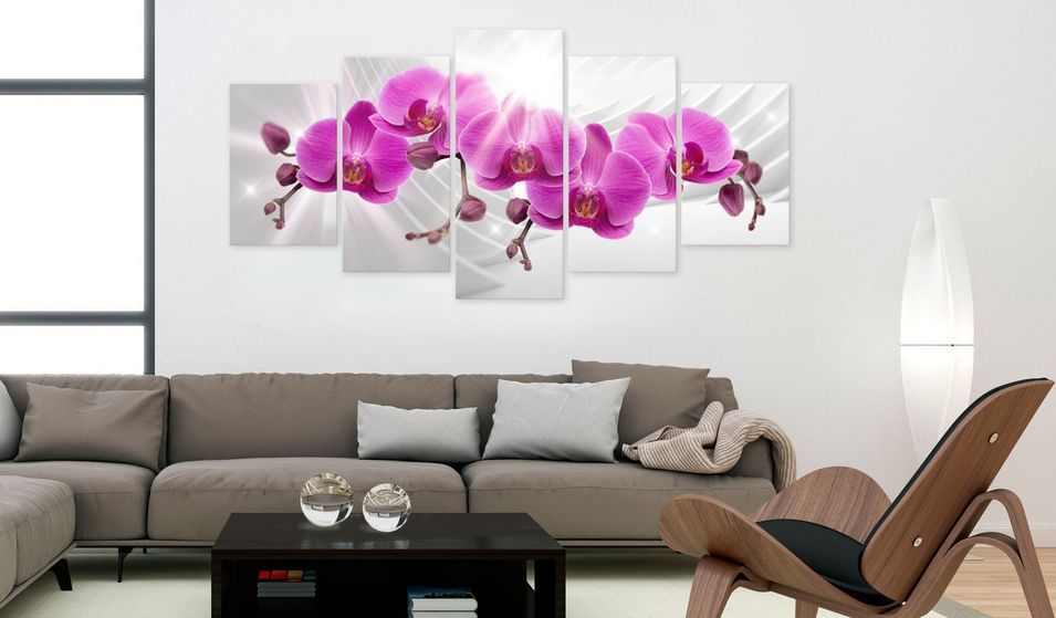 Tableau Abstract Garden: Pink Orchids - Photo n°2