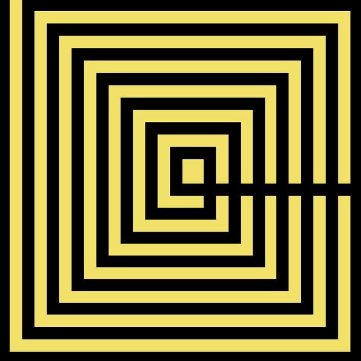 Tableau carré méthacrylate noir et jaune Basic 100 cm - Photo n°1
