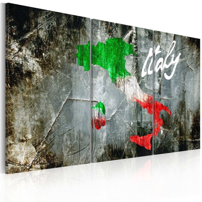 Tableau Carte artistique de l'Italie triptyque - Photo n°1