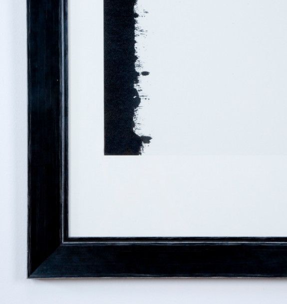 Tableau rectangulaire verre et bois noir motif lignes Soya - Photo n°2