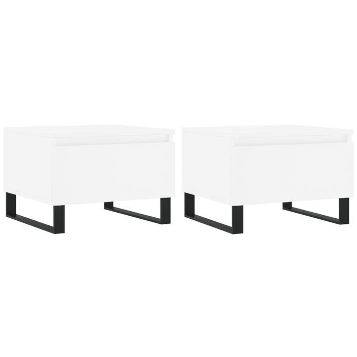 Tables basses 2 pcs blanc 50x46x35 cm bois d'ingénierie - Photo n°1