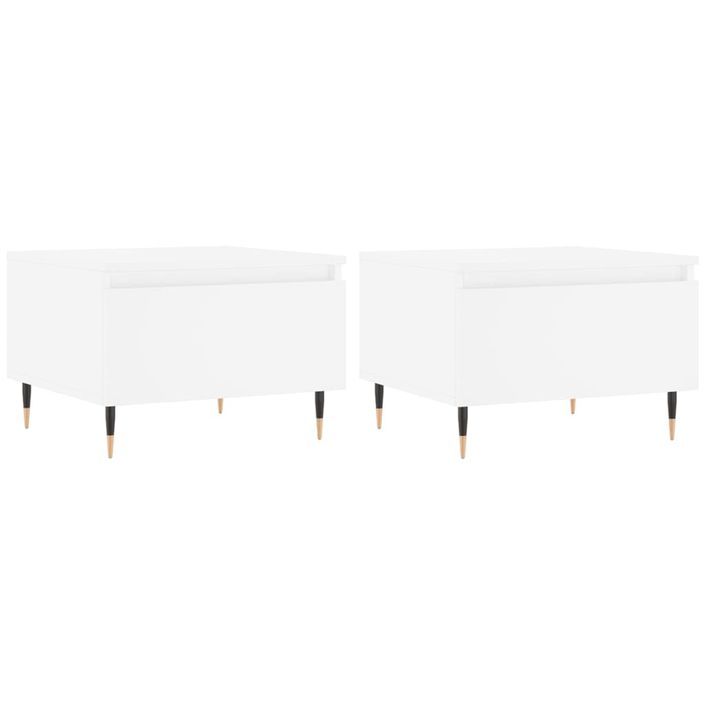 Tables basses 2 pcs blanc 50x46x35 cm bois d'ingénierie - Photo n°1