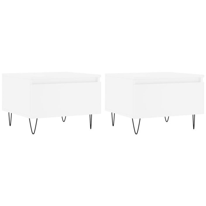 Tables basses 2 pcs blanc 50x46x35 cm bois d'ingénierie - Photo n°1