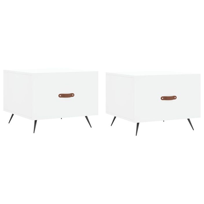 Tables basses 2 pcs blanc 50x50x40 cm bois d'ingénierie - Photo n°1