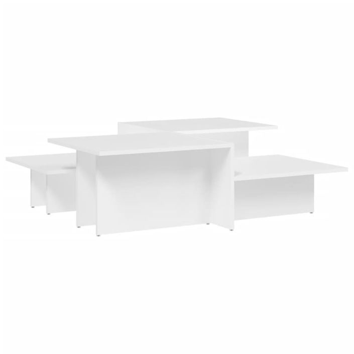 Tables basses 2 pcs blanc bois d'ingénierie - Photo n°1