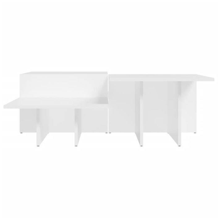 Tables basses 2 pcs blanc bois d'ingénierie - Photo n°5