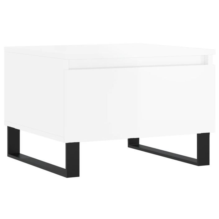 Tables basses 2 pcs blanc brillant 50x46x35cm bois d'ingénierie - Photo n°5