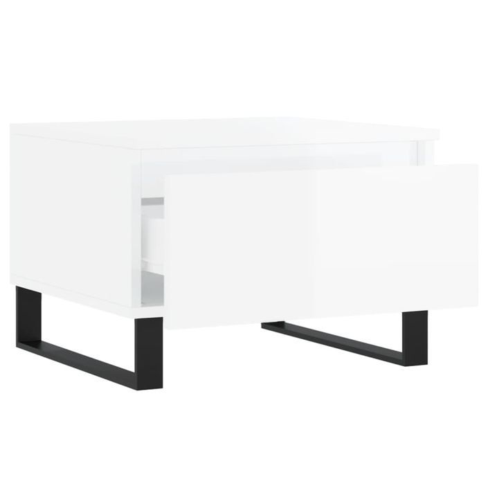 Tables basses 2 pcs blanc brillant 50x46x35cm bois d'ingénierie - Photo n°7