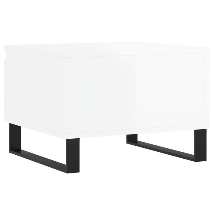 Tables basses 2 pcs blanc brillant 50x46x35cm bois d'ingénierie - Photo n°9