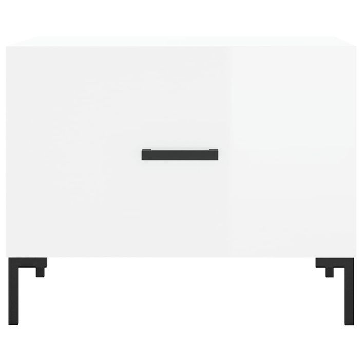 Tables basses 2 pcs blanc brillant 50x50x40cm bois d'ingénierie - Photo n°6