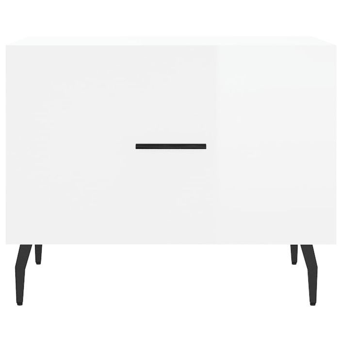 Tables basses 2 pcs blanc brillant 50x50x40cm bois d'ingénierie - Photo n°6