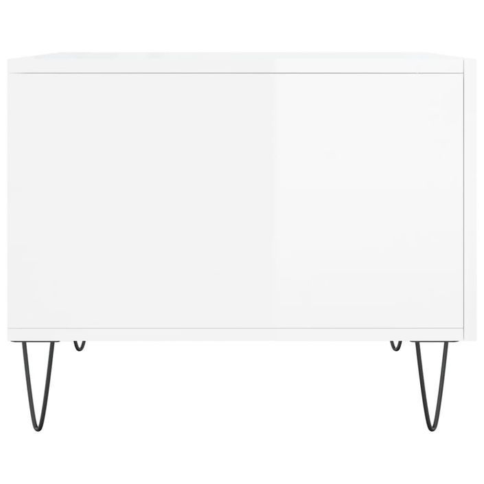 Tables basses 2 pcs blanc brillant 50x50x40cm bois d'ingénierie - Photo n°8