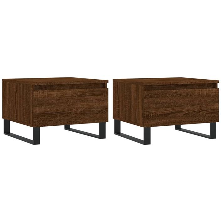 Tables basses 2 pcs chêne marron 50x46x35 cm bois d'ingénierie - Photo n°1