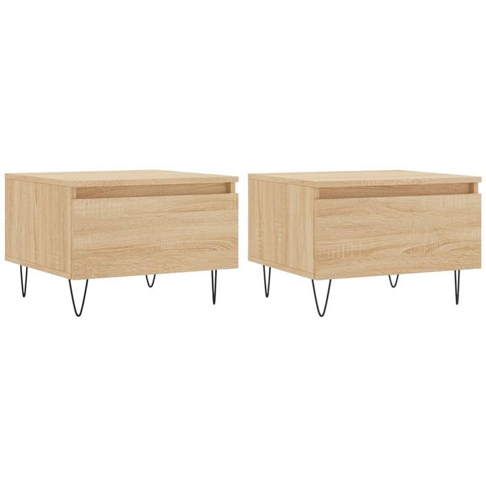 Tables basses 2 pcs chêne sonoma 50x46x35 cm bois d'ingénierie - Photo n°1