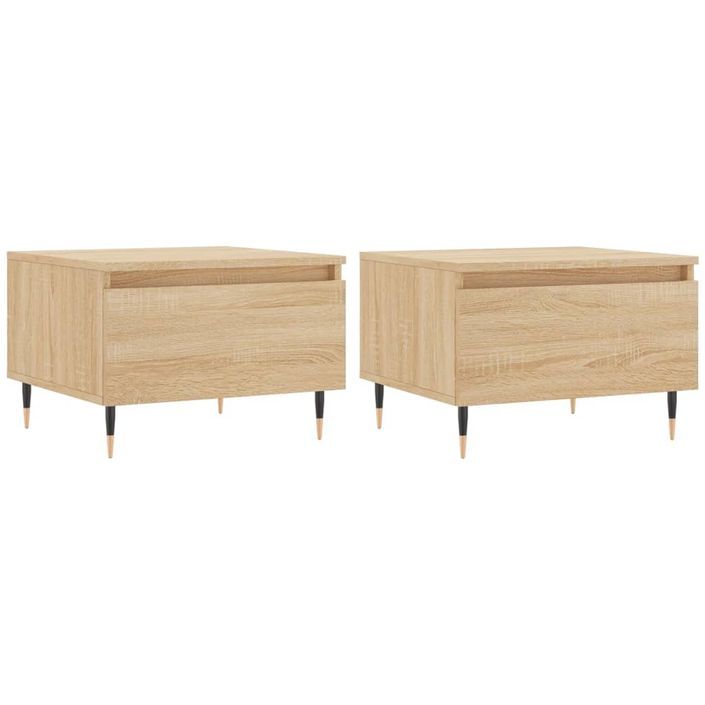 Tables basses 2 pcs chêne sonoma 50x46x35 cm bois d'ingénierie - Photo n°1