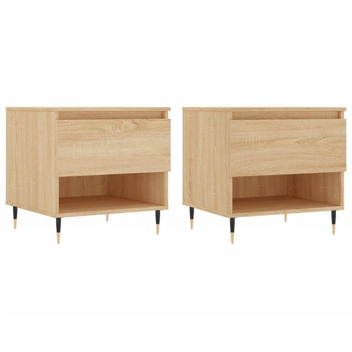 Tables basses 2 pcs chêne sonoma 50x46x50 cm bois d'ingénierie - Photo n°1