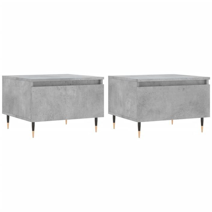 Tables basses 2 pcs gris béton 50x46x35 cm bois d'ingénierie - Photo n°1