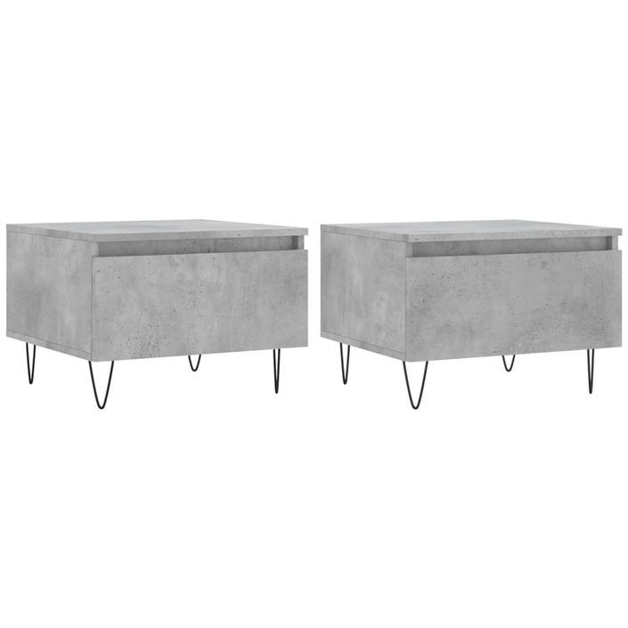 Tables basses 2 pcs gris béton 50x46x35 cm bois d'ingénierie - Photo n°1