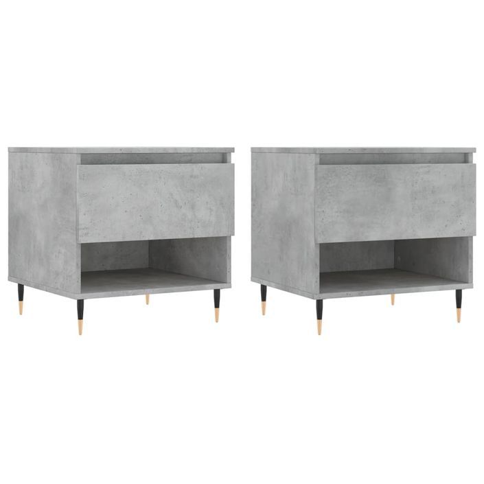 Tables basses 2 pcs gris béton 50x46x50 cm bois d'ingénierie - Photo n°1