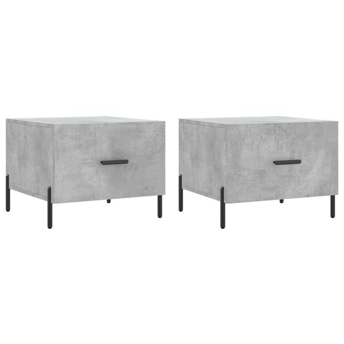Tables basses 2 pcs gris béton 50x50x40 cm bois d'ingénierie - Photo n°1