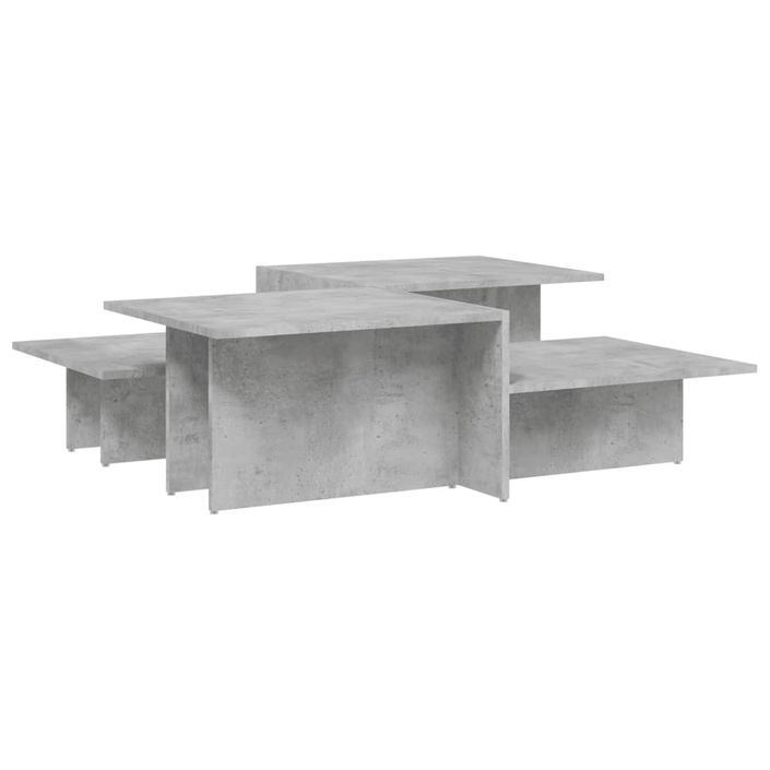 Tables basses 2 pcs gris béton bois d'ingénierie - Photo n°1