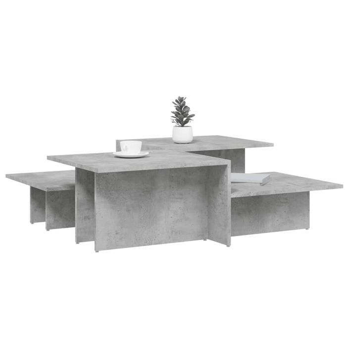 Tables basses 2 pcs gris béton bois d'ingénierie - Photo n°3