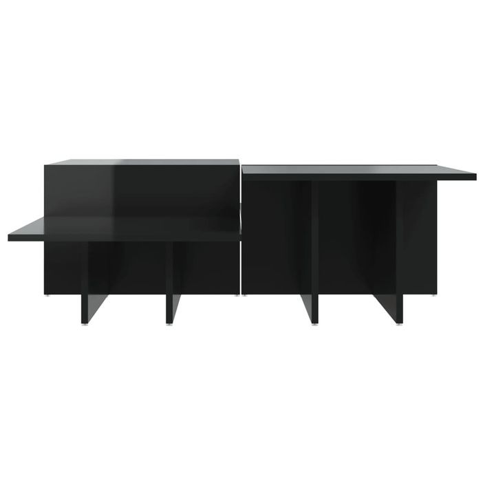 Tables basses 2 pcs noir brillant bois d'ingénierie - Photo n°5