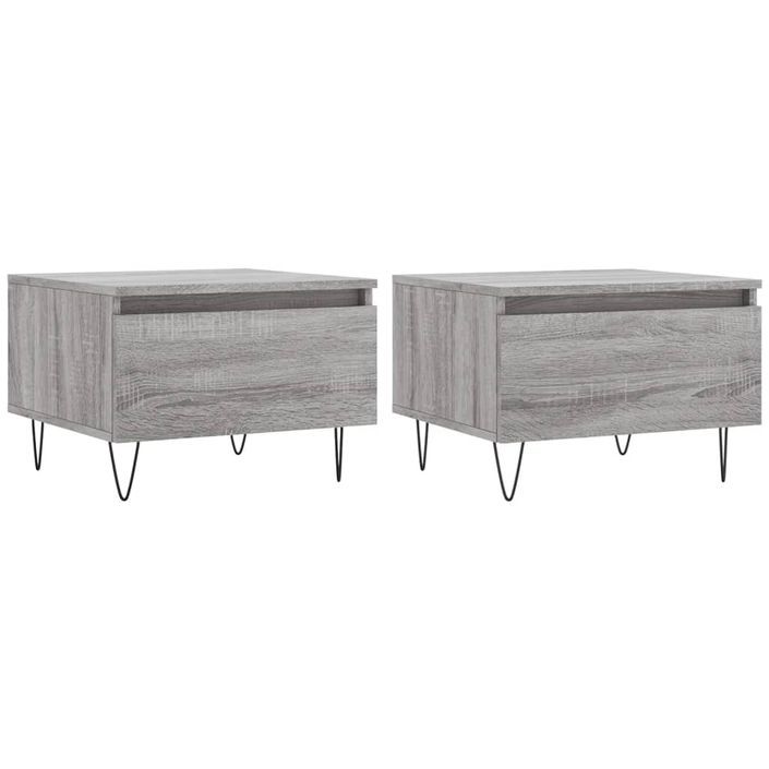 Tables basses 2 pcs sonoma gris 50x46x35 cm bois d'ingénierie - Photo n°1