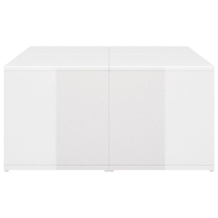 Tables basses 4 pcs Blanc brillant 33x33x33 cm - Photo n°8