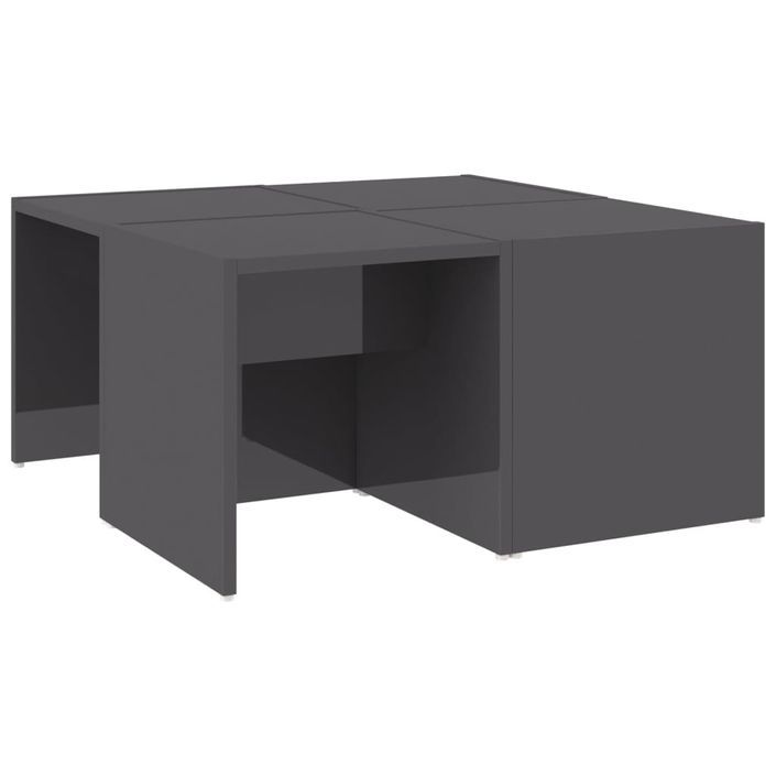 Tables basses 4 pcs Gris brillant 33x33x33 cm - Photo n°4