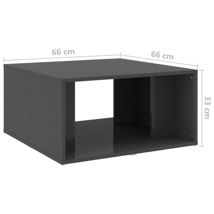 Tables basses 4 pcs Gris brillant 33x33x33 cm - Photo n°10