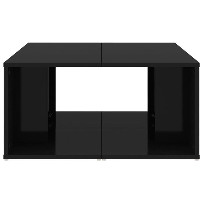 Tables basses 4 pcs Noir brillant 33x33x33 cm - Photo n°7