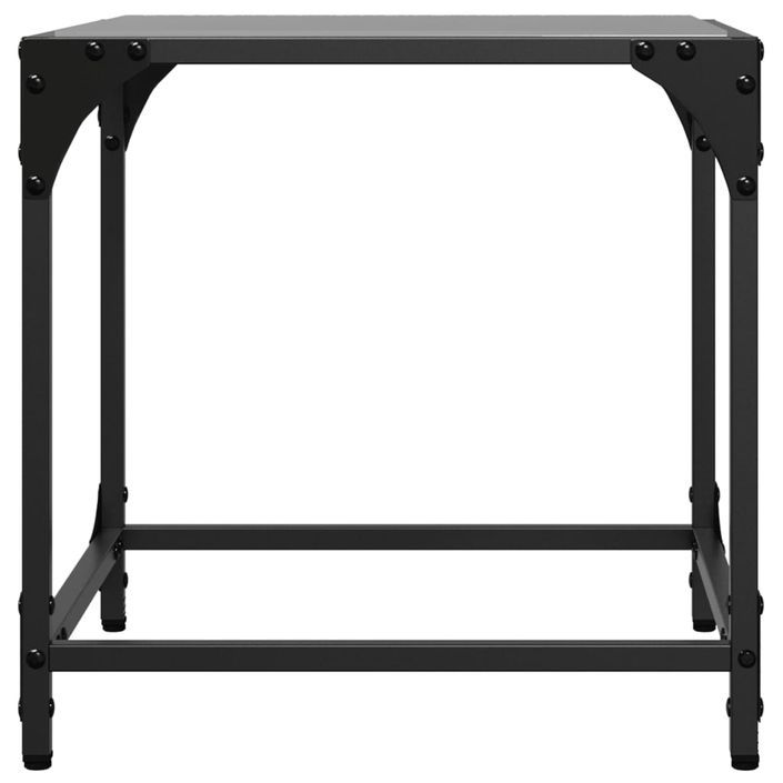 Tables basses avec dessus en verre noir 2 pcs 40x40x40 cm acier - Photo n°4