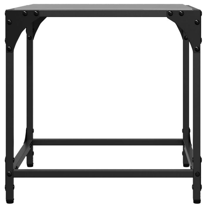 Tables basses avec dessus en verre noir 2 pcs 40x40x40 cm acier - Photo n°5