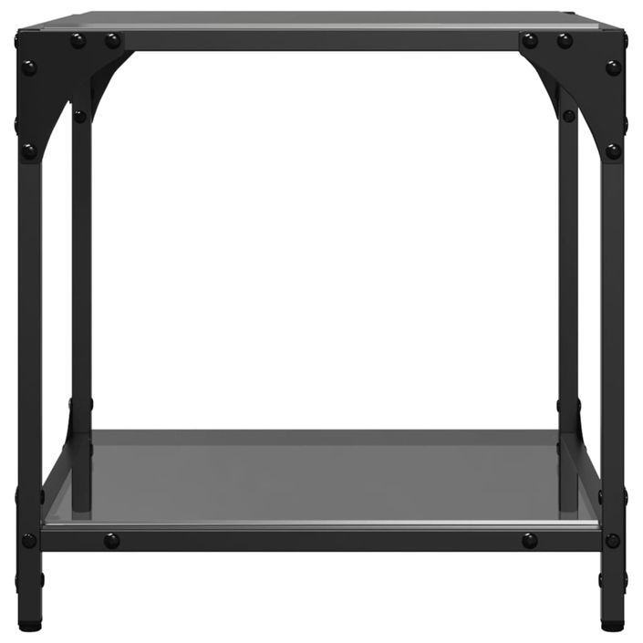 Tables basses avec dessus en verre noir 2 pcs 40x40x40 cm acier - Photo n°4