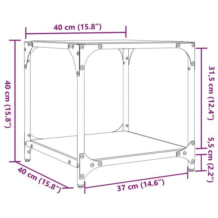 Tables basses avec dessus en verre transparent 2 pcs acier - Photo n°9