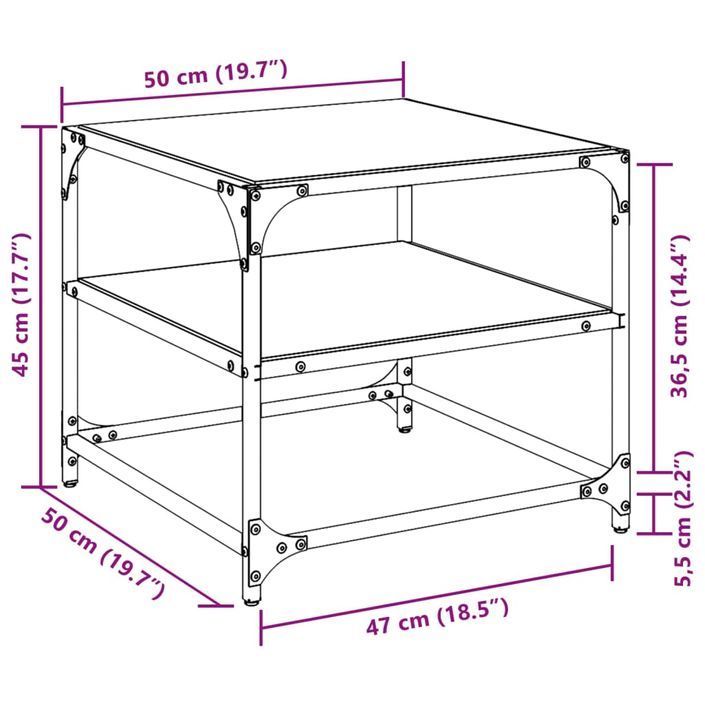 Tables basses avec dessus en verre transparent 2 pcs acier - Photo n°10