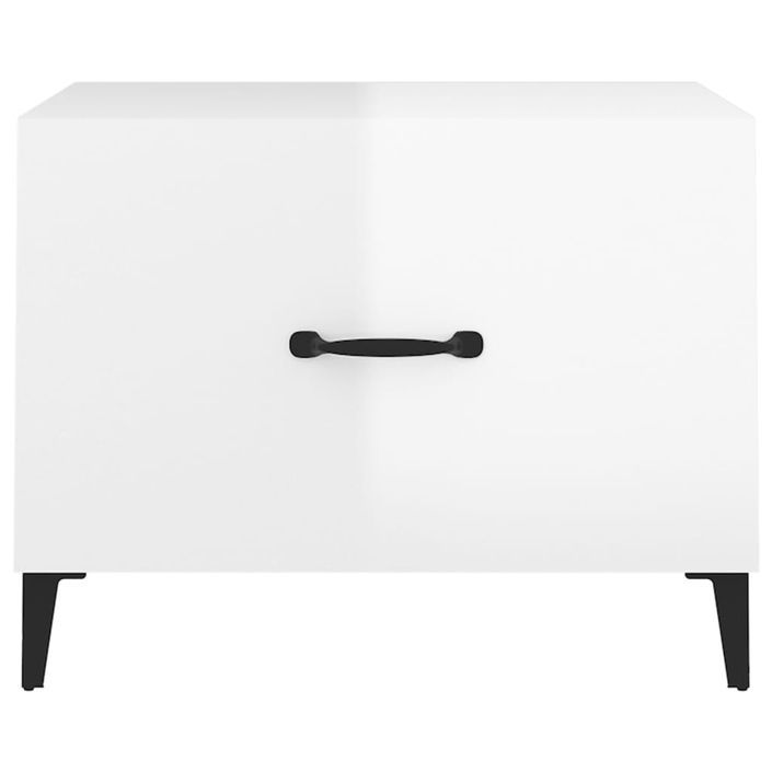 Tables basses avec pieds métal 2 pcs Blanc brillant 50x50x40 cm - Photo n°7