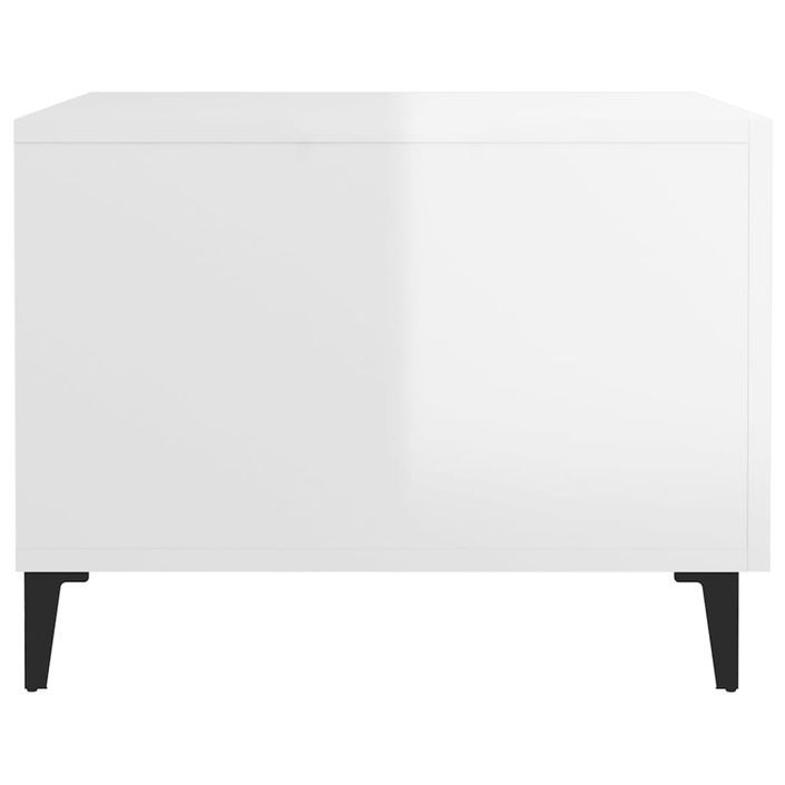 Tables basses avec pieds métal 2 pcs Blanc brillant 50x50x40 cm - Photo n°8