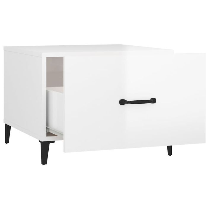 Tables basses avec pieds métal 2 pcs Blanc brillant 50x50x40 cm - Photo n°9