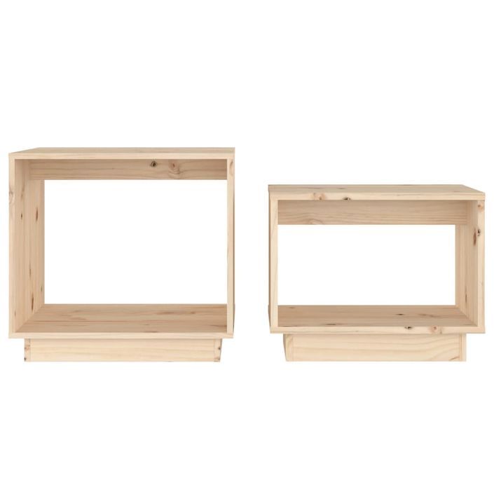 Tables basses gigognes 2 pcs Bois de pin massif - Photo n°4