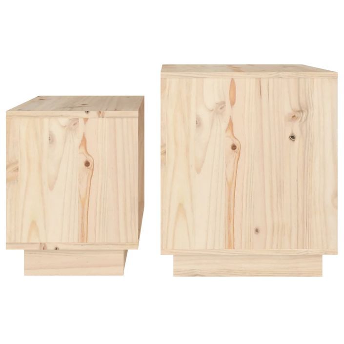 Tables basses gigognes 2 pcs Bois de pin massif - Photo n°6